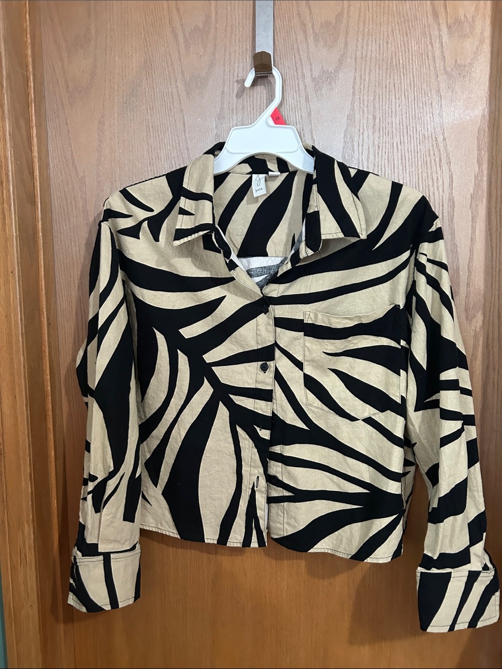 Joie Black and Cream Abstract Print Button-Down Shirt